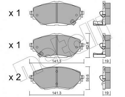 Комплект гальмівних колодок METELLI 22-1088-0