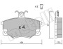 Комплект гальмівних колодок METELLI 22-0030-1 (фото 1)