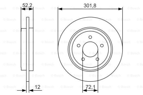 Диск торм. задн. FORD MAVERICK 04- BOSCH 0986479A53