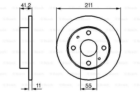 Диск торм. пер. DAIHATSU CUORE BOSCH 0986479119