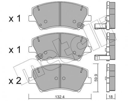 Комплект гальмівних колодок (дискових) METELLI 22-1092-0 (фото 1)