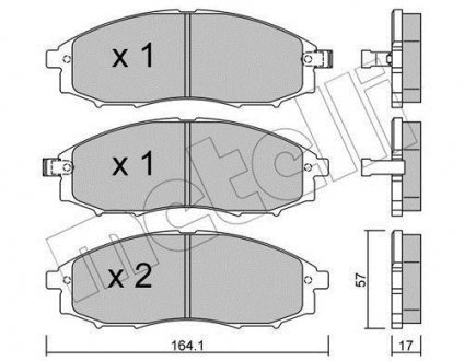 Комплект гальмівних колодок (дискових) METELLI 22-0611-0