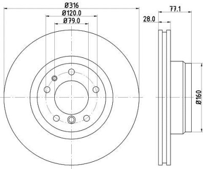 Диск гальмівний PRO High Carbon; передн. HELLA PAGID 8DD355127161