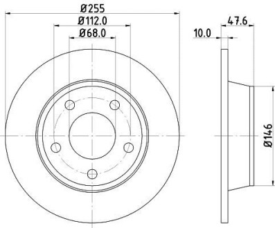 Диск гальмівний з покриттям PRO; задн. HELLA PAGID 8DD355109091