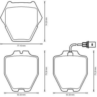 Тормозные колодки перед. (с пр. датч.) AUDI A6/S6 97-05 VW Passat 00-05, Phaeton 02- JURID 573208J