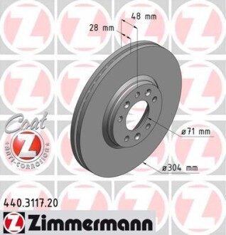 Диск гальмівний ZIMMERMANN 440.3117.20