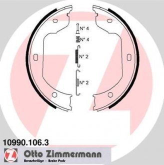 Комплект гальмівних колодок ZIMMERMANN 10990.106.3 (фото 1)