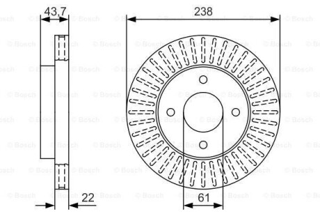 Диск торм. пер. NISSAN MICRA -10 BOSCH 0986479T42