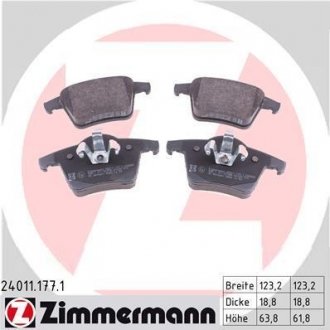 Комплект гальмівних колодок ZIMMERMANN 24011.177.1 (фото 1)