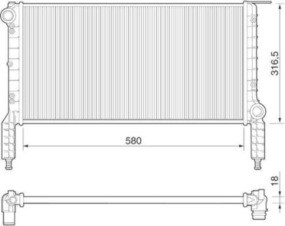 Радіатор двигуна FIAT DOBLO 1.2-1,6 MAGNETI MARELLI 350213180000