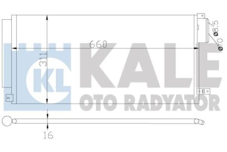 OPEL радіатор кондиціонера Corsa D,Fiat Bravo II,Grande Punto,Punto 05- KALE 389100