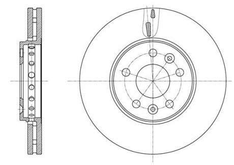 Гальмівний диск (передній) OPEL VIVARO/RENAULT TRAFIC 1.6 14- WOKING D61625.10