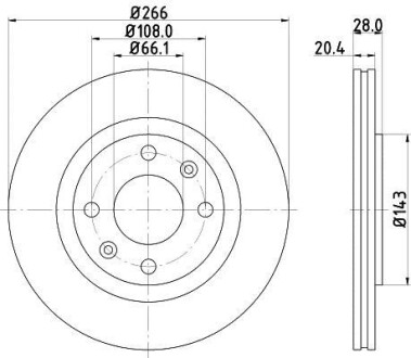 HELLA Citroen диск гальмівний передн. Berlingo 96-02 HELLA PAGID 8DD 355 102-051