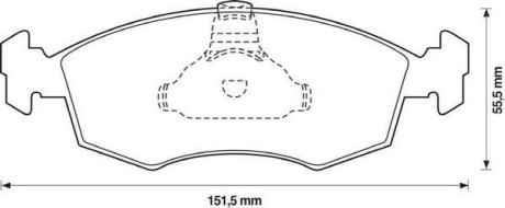 Тормозные колодки пер. FIAT Doblo 1,2-1,9JTD 01- JURID 571974J (фото 1)