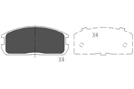 PARTS MITSUBISHI Гальмівні колодки III,IV,Colt II,III,IV 84-96 KAVO KBP-5524