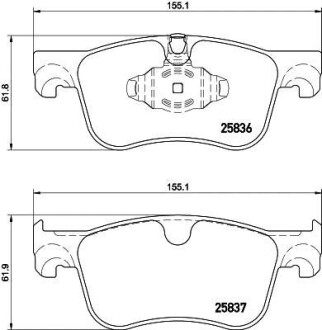 HELLA CITROEN Колодки гальмівні передні BERLINGO 1.2-1.6 18-, OPEL, FIAT, PEUGEOT, TOYOTA HELLA PAGID 8DB 355 020-931