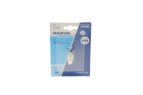 Лампа світлодіодна W16W white LED Range Performance 1,8W W2.1x9.5d (вир-во) NARVA 181644000