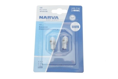 Лампа світлодіодна W5W white LED Range Performance 0,36W 6000K (блістер 2шт) (вир-во) NARVA 181454100