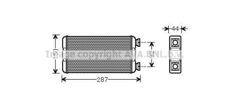 Радиатор отопителя OPEL MOVANO/ RENAULT MASTER 03>10 AVA COOLING RTA6457 (фото 1)