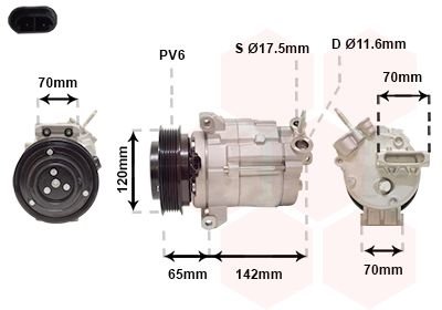 Компрессор кондиционера CHEVROLET CAPTIVA 4/11 > 14 VAN WEZEL 0800K063