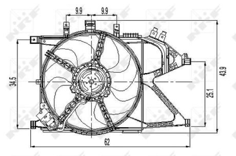 Вентилятор двигателя OPEL Corsa 1.2 01- NRF 47011
