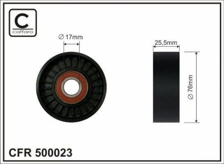 Ролик паска приводного mitsubishi outlender 3,0 06-12 (76x17x26) CAFFARO 500023