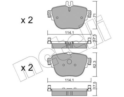 Комплект гальмівних колодок (дискових) METELLI 22-1137-0 (фото 1)