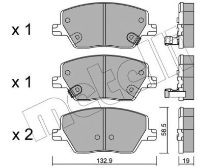 Комплект гальмівних колодок (дискових) METELLI 22-1103-0