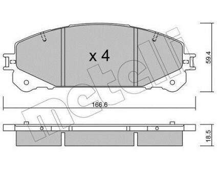 Комплект гальмівних колодок (дискових) METELLI 22-0938-1