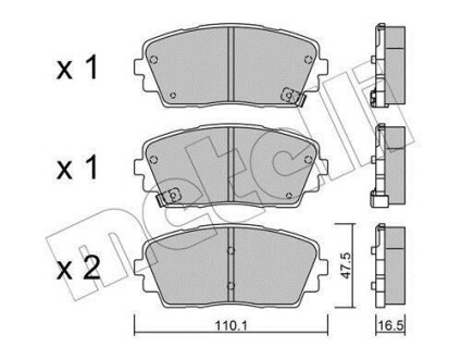 Комплект гальмівних колодок (дискових) METELLI 22-0941-0