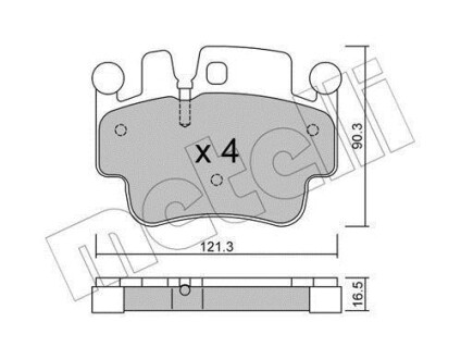 Комплект гальмівних колодок (дискових) METELLI 22-0657-0