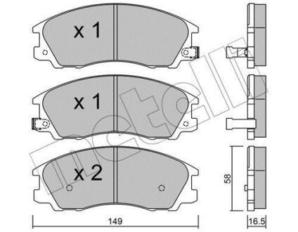 Комплект гальмівних колодок (дискових) METELLI 22-0506-0