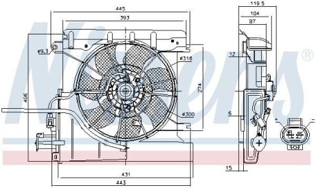 Вентилятор охолодження двигуна NISSENS 85939