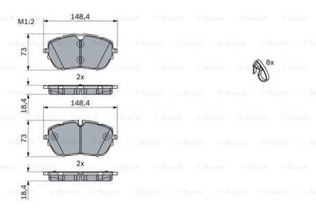 ДИСКОВI КОЛОДКИ ПЕРЕДНI BOSCH 0986494946