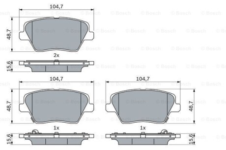 ДИСКОВI КОЛОДКИ ЗАДНI BOSCH 0986424864