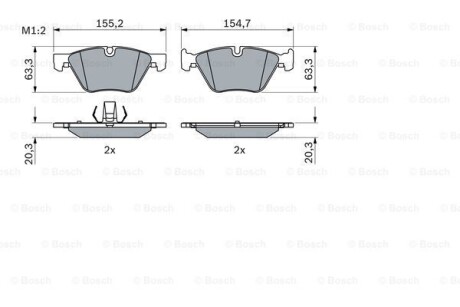 ДИСКОВI КОЛОДКИ ПЕРЕДНI BOSCH 0986424621