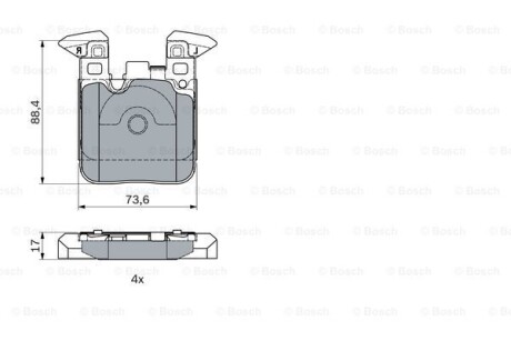 ДИСКОВI КОЛОДКИ ЗАДНI BOSCH 0986494948