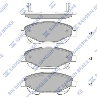 Комплект гальмівних колодок з 4 шт. дисків Hi-Q (SANGSIN) SP1579