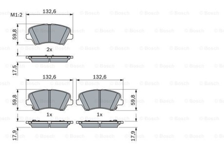 ДИСКОВI КОЛОДКИ ПЕРЕДНI BOSCH 0986424863