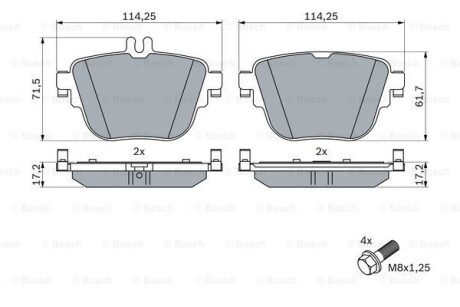 ДИСКОВI КОЛОДКИ ЗАДНI BOSCH 0986424859