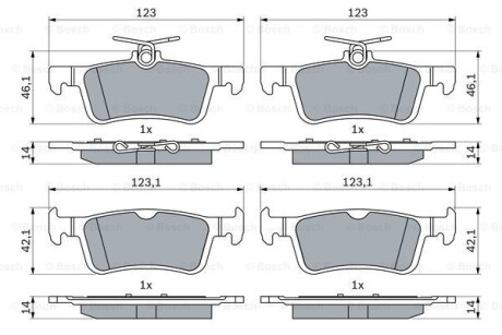 ДИСКОВI КОЛОДКИ ЗАДНI BOSCH 0986424866