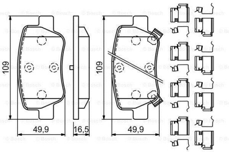 ДИСКОВI КОЛОДКИ ЗАДНI BOSCH 0986494933