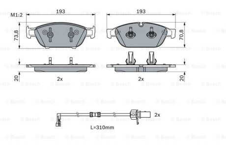 ДИСКОВI КОЛОДКИ ПЕРЕДНI BOSCH 0986494986