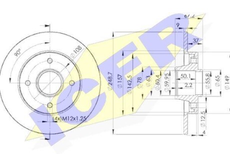 Диск гальмівний ICER 78BD4744-1
