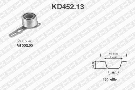 Комплект ременя ГРМ FORD (Ви-во NTN-SNR) SNR NTN KD452.13