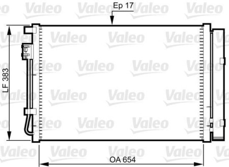 Радіатор кондиціонера ACCENT/RIO 1.2-1.6 10- VALEO 814362