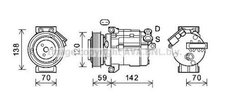Фото компресор кондиціонера CHEVROLET CAPTIVA (2007) (AVA) AVA COOLING CTK063 Компресор кондиціонера CHEVROLET CAPTIVA (2007) (AVA) AVA COOLING CTK063