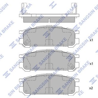 Комплект гальмівних колодок з 4 шт. дисків Hi-Q (SANGSIN) SP1537