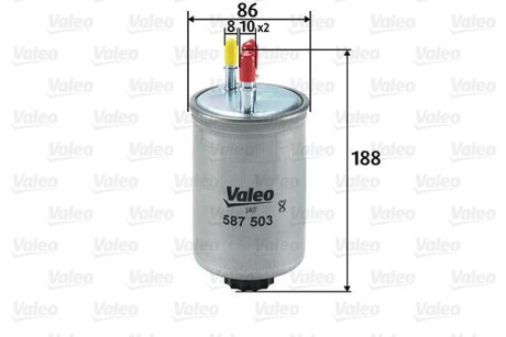 Фільтр паливний FORD/HYUNDAI/SSANGYONG/TATA Mondeo/Terracan/Actyon/Xenon "1,8-2,9 "99>> VALEO 587503