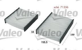 Фільтр салону CITROEN/DS/PEUGEOT DS3/DS/207 "1,0-1,6 "06>> VALEO 715556
